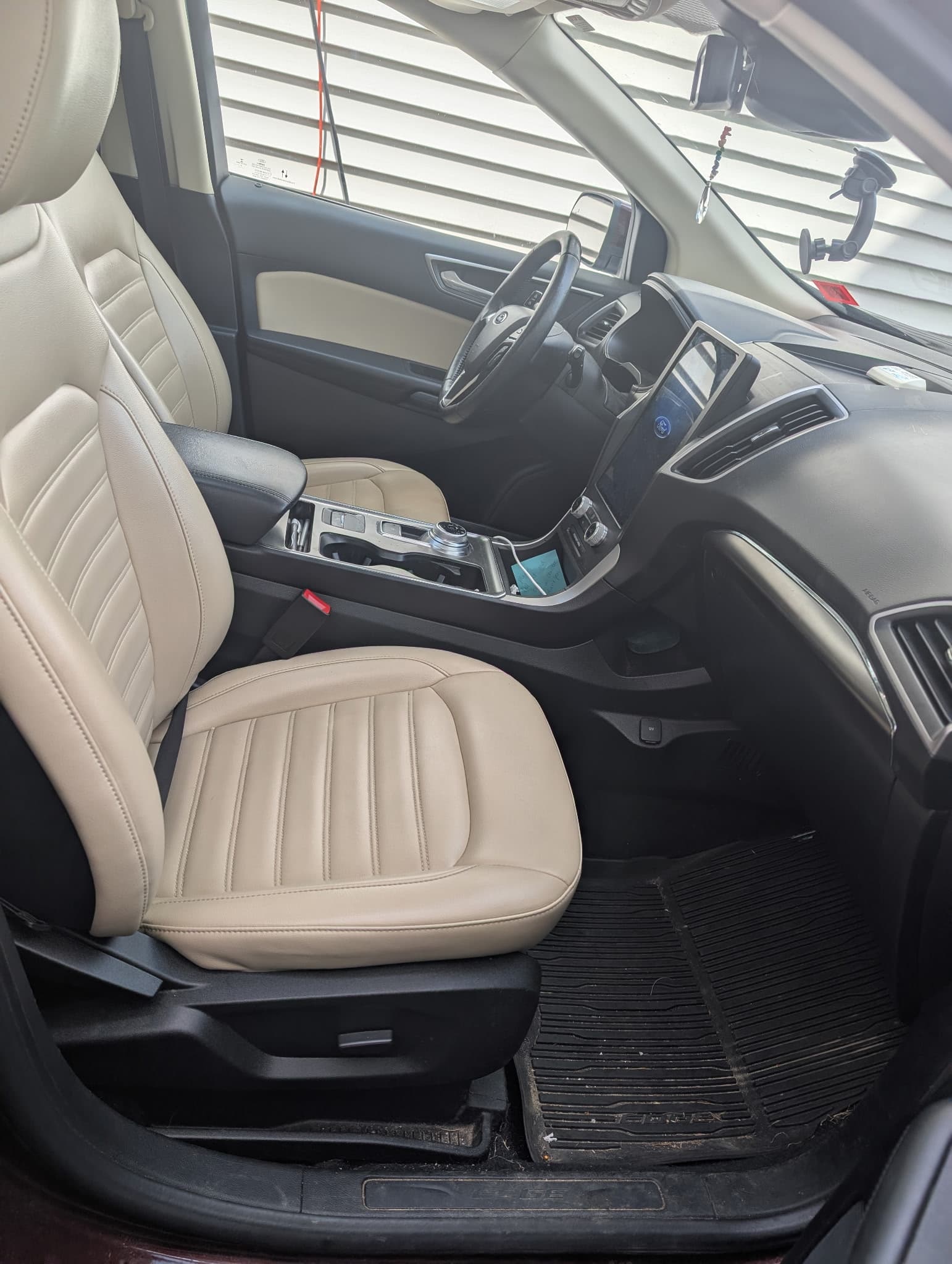 Clean passenger seat and dashboard screen