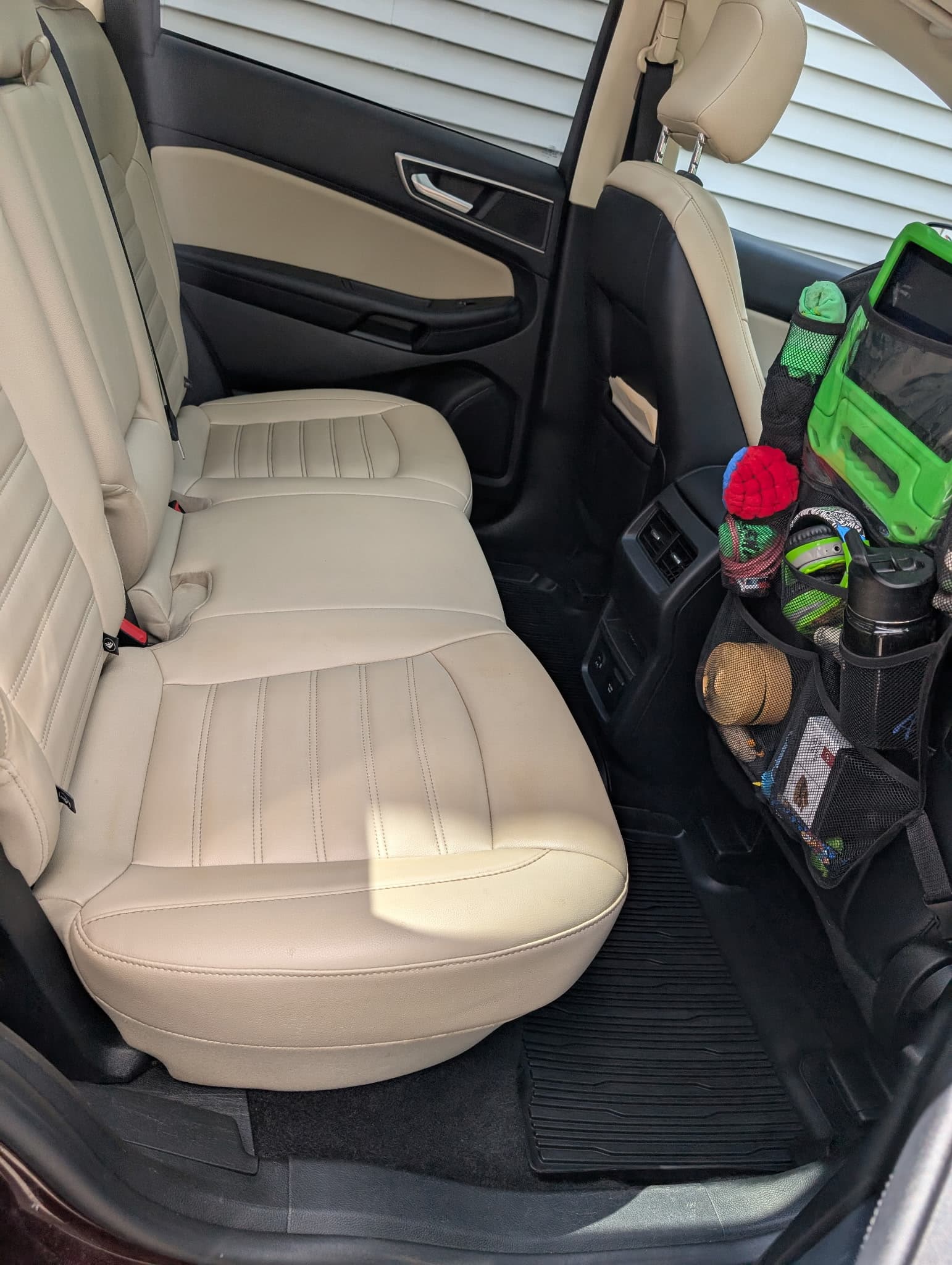 Completed rear seat leather detailing